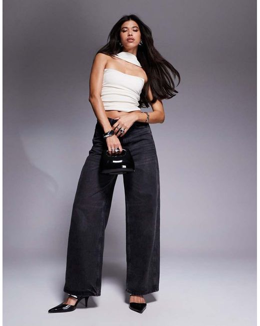 ASOS Bandeau-Top Met Sjaalhals in het Gray