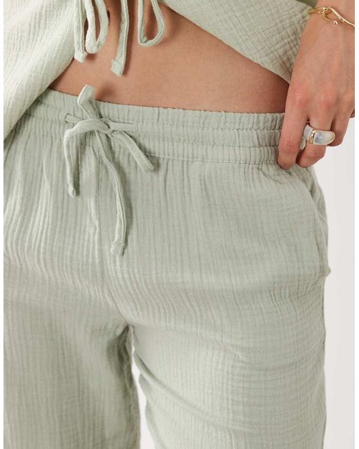 Jdy Natural Wide Leg Cheesecloth Trousers Co-ord