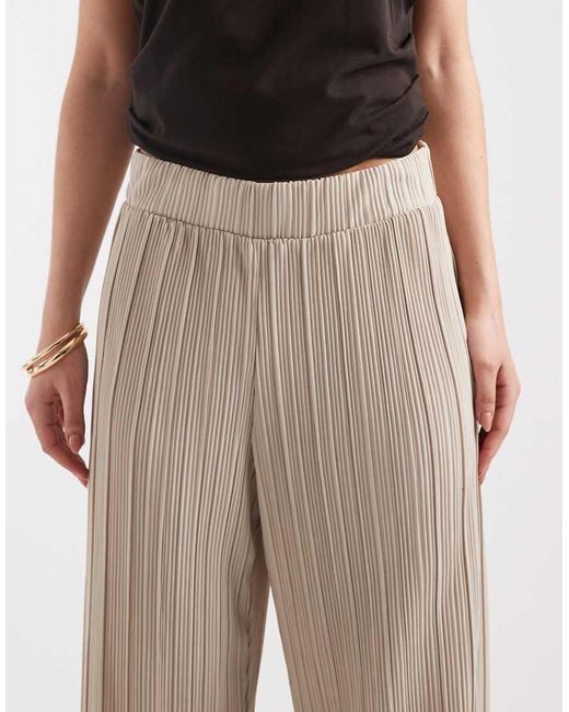 ONLY Natural Plisse Wide Leg Trousers