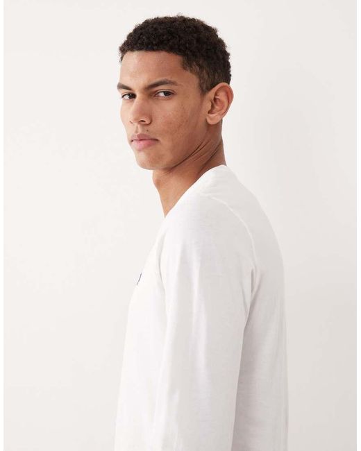 Polo Ralph Lauren White Icon Logo Long Sleeve Custom Slim Fit T-shirt for men