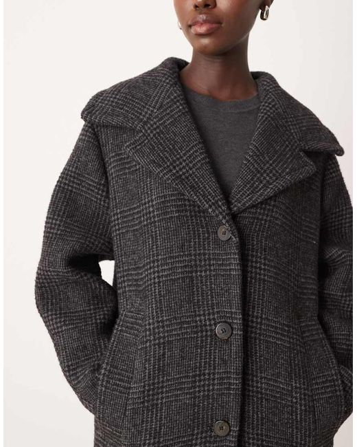 Mango Gray Wool Mix Tailored Coat