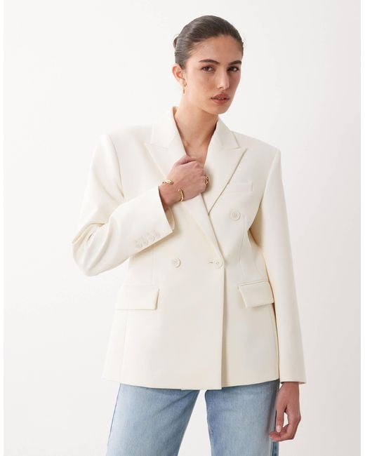 Mango Natural Statement Shoulder Blazer