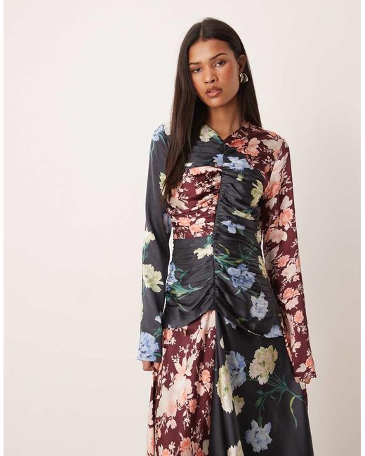 ASOS White Maxi Dress With Ruched Body