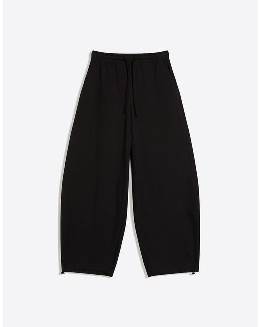 Bershka Black Barrel Plush Trousers With Stoppers