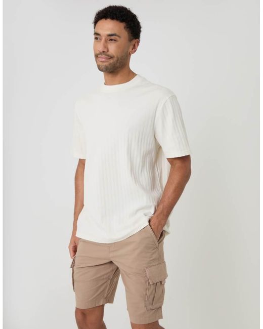 Threadbare Cargoshort in het Natural voor heren
