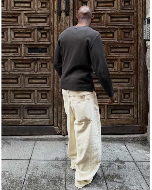 Bershka Brown Barrel Jeans for men