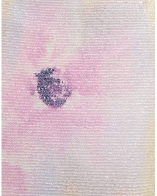 Pretty Lavish Pink Printed Sequin Midaxi Dress