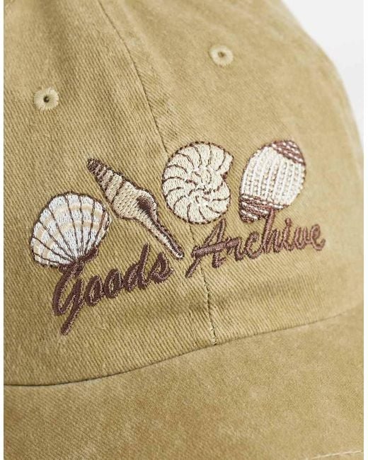 ASOS Natural Shell Graphic Embroidered Cap for men