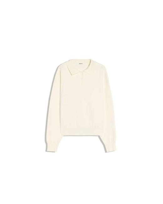 Bershka White Oversize Polo Collar Jumper