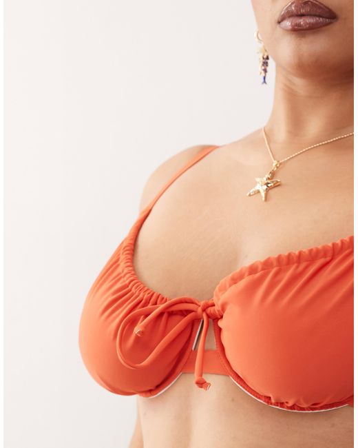 Collusion Orange Curve Mix And Match Underwire Bikini Top