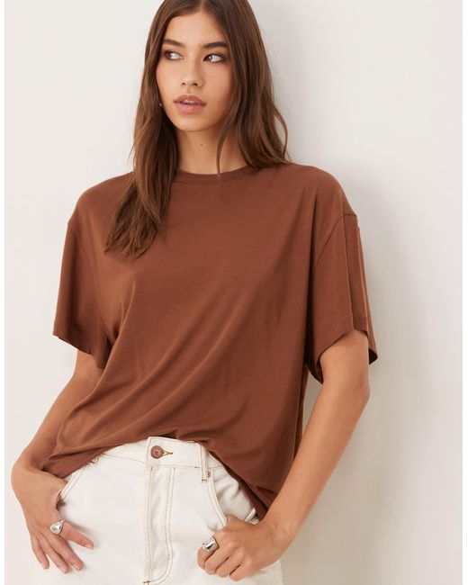 ASOS Brown Breathemaxtm Lyocell Drapey T-shirt