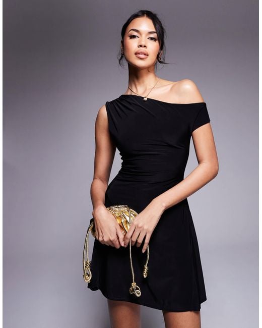 black skater dress off the shoulder MINNIE
