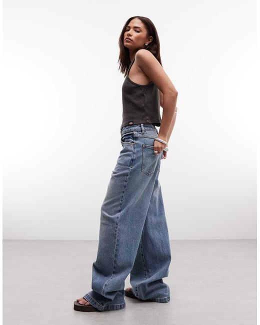 Abrand Jeans Blue Abrand Petite 94 Selena High Waist Wide Leg Jean