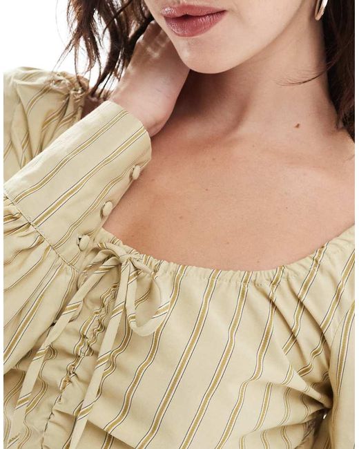 Glamorous Natural Gathered-Front Top