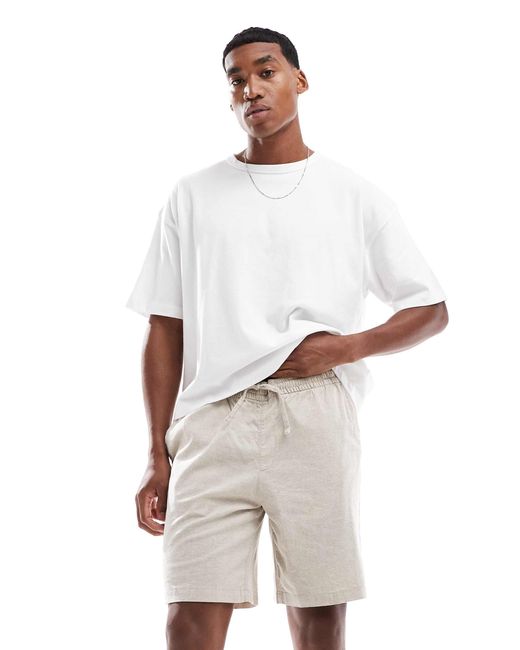 Short en lin avec cordon JJ Rebel pour homme en coloris White