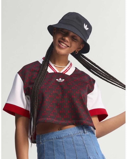 Adidas Originals Blue Arsenal Fc Places+Faces Lifestyler Jersey