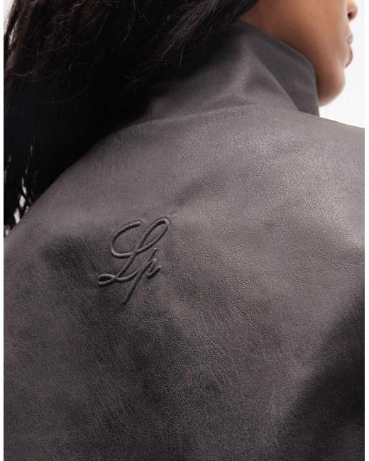 Liquor N Poker Black Boxy Textured Funnel Neck Jacket