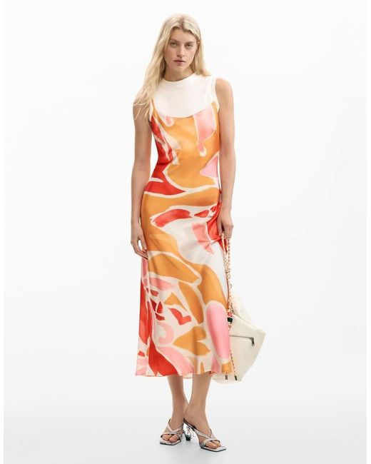 Desigual White 2-In-1 Dress With Straps