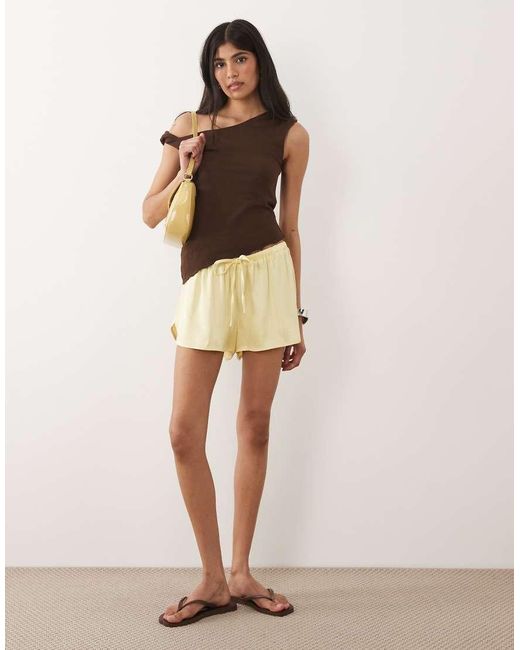 ASOS Natural Satin Micro Runner Short