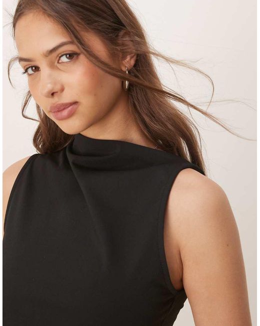 ASOS Black Co-ord Asymmetric Neckline Top