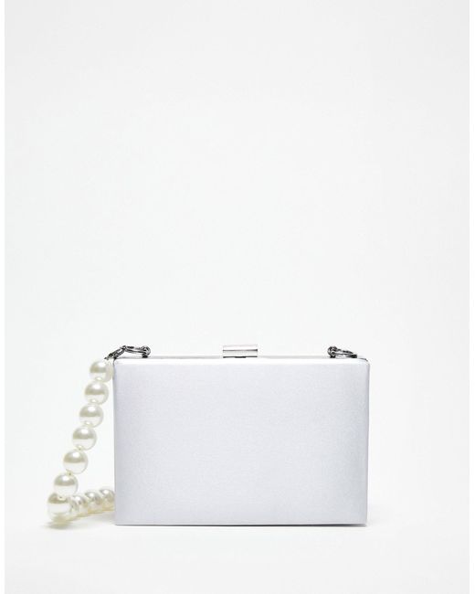 True Decadence Structured Box Clutch Bag in White | Lyst
