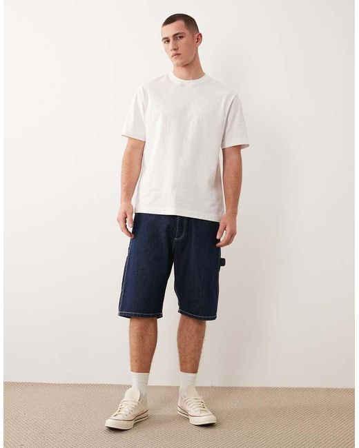Jack & Jones Natural Alex baggy Carpenter Denim Shorts for men