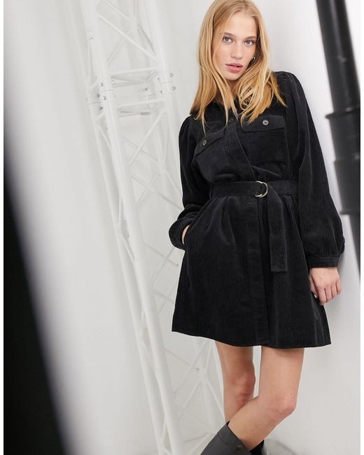 corduroy belted dress