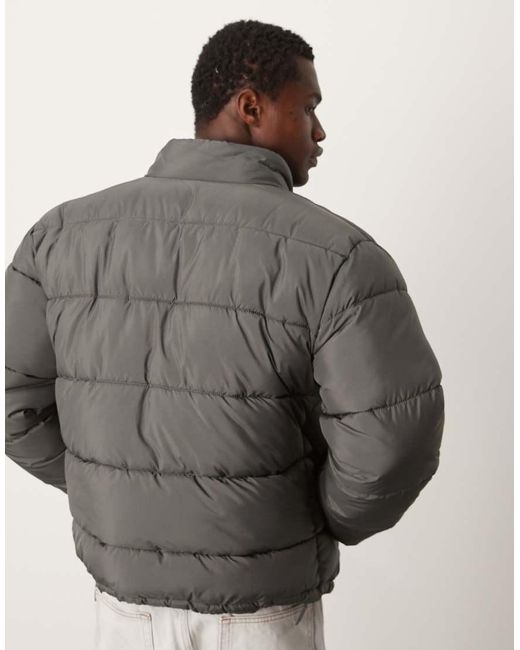 New Look Gray Padded Puffer Jacket for men