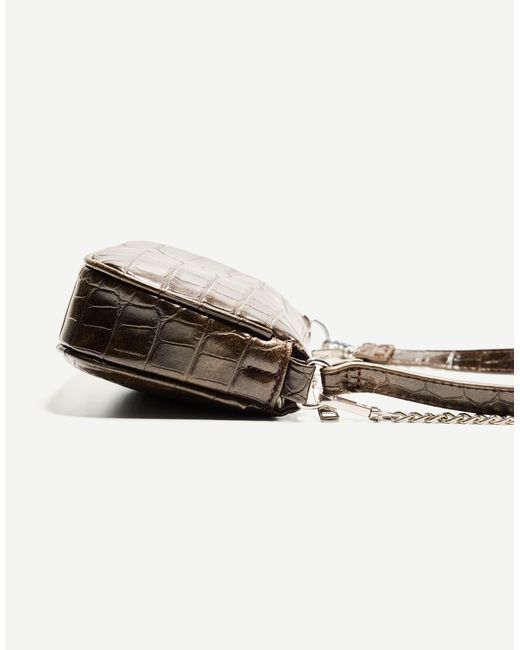 Bershka Brown – kleine schultertasche aus kunstleder