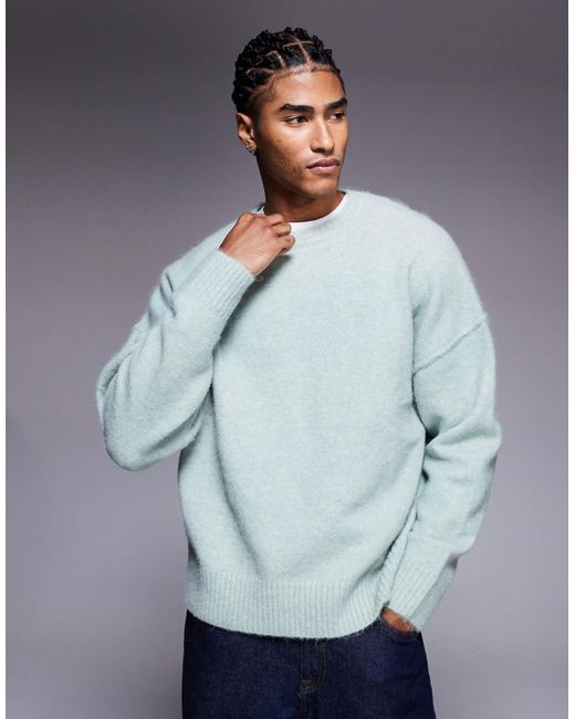 ASOS – oversize-strickpullover aus wollmix in Gray für Herren
