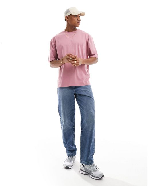 Camiseta extragrande con estampado escénico en la espalda ASOS de hombre de color Pink