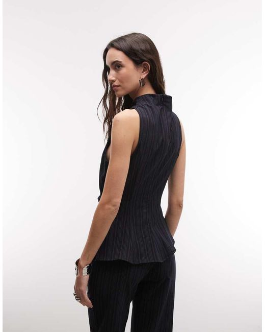 Weekday Black Co-Ord Drape Suiting Top With Fitted Hem