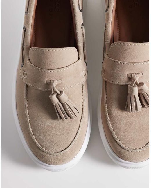 ASOS White Tassel Loafers With Cupsole for men