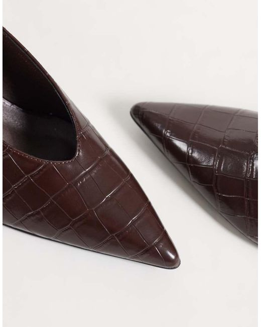 Public Desire Brown Solaire Heeled Pumps