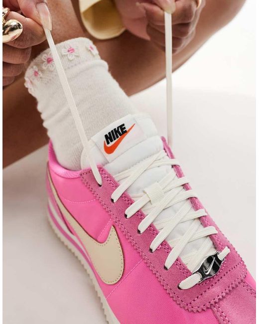Nike Pink Cortez Txt Suede Trainers
