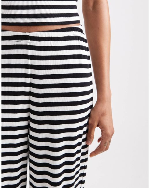 Vero Moda White Ribbed Jersey Pants