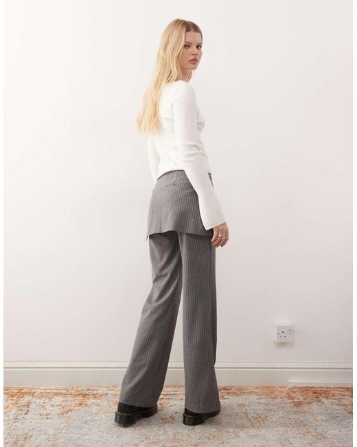 Collusion White Side Tie Skirt Trouser