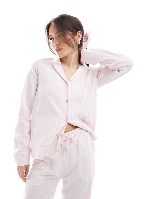 Pijama Y Blanco A Rayas De Threadbare de color White