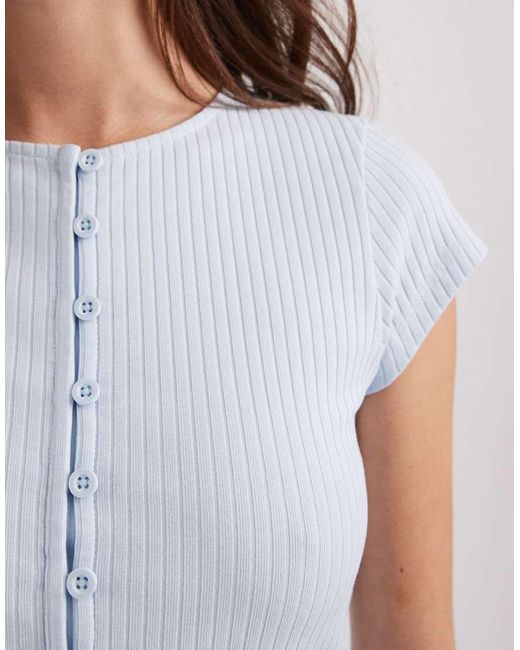 ASOS White Compact Rib Button Through Short Sleeve Cardigan