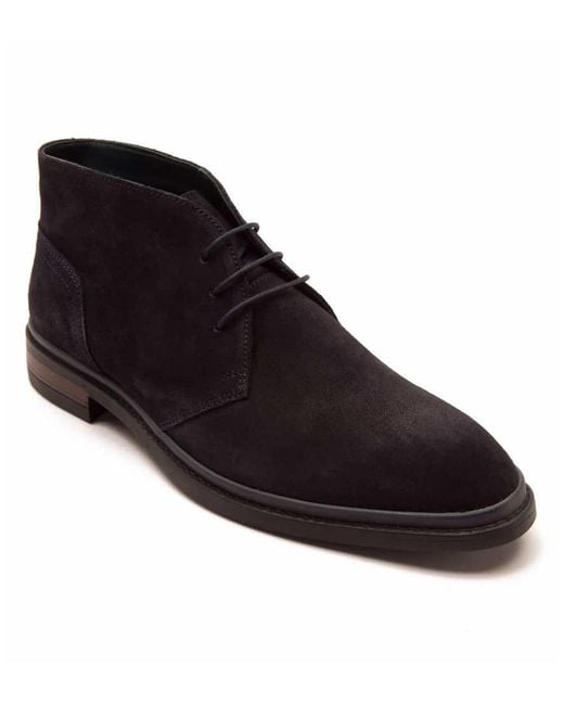 Thomas Crick Black 'Santiago' Suede Chukka Ankle Lace-Up Leather Boots for men