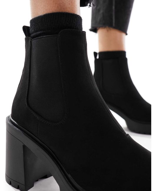 Elma - bottines chelsea chunky à talon ASOS en coloris Black