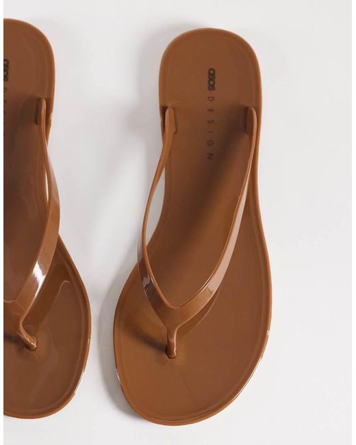 ASOS Brown Foxton Jelly Flip Flops