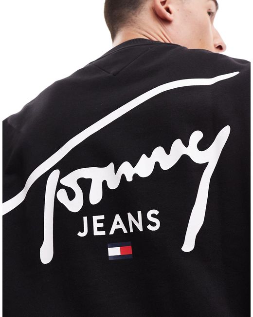 Tommy Hilfiger Blue Signature Back Print Logo Sweatshirt for men
