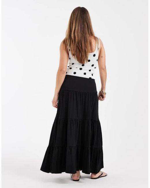 Only Petite White Tiered Maxi Skirt