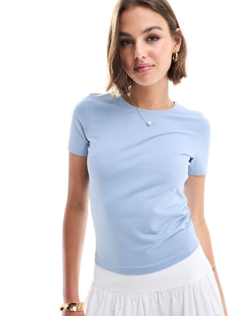 ASOS Blue Fitted Crop T-shirt