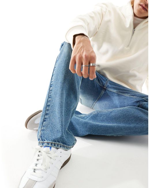 ASOS Blue Straight Leg Jeans for men