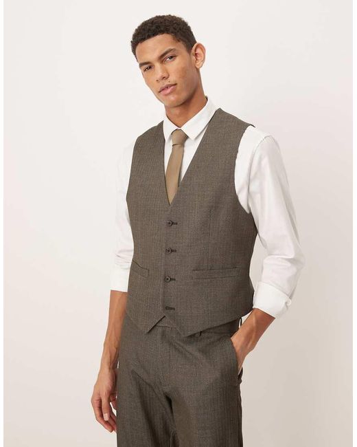 ASOS Natural Skinny Suit Waistcoat for men
