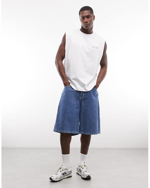 ASOS White Oversized Tank With Tennis Graphic for men