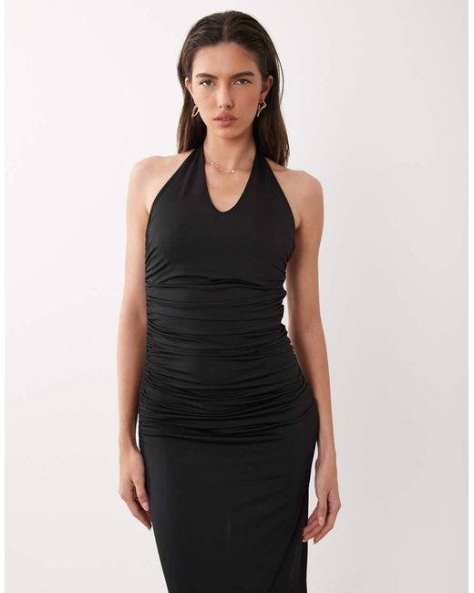 ONLY White Halterneck Slinky Midaxi Dress