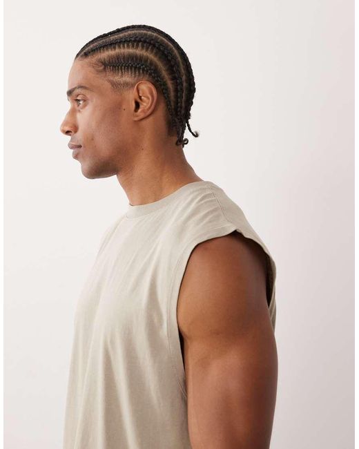 4505 Natural Icon Cotton Oversized Pump Training Tank With Quick Dry Finish for men